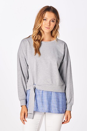 CREW NECK SWEATER W/CONTRAST B ...